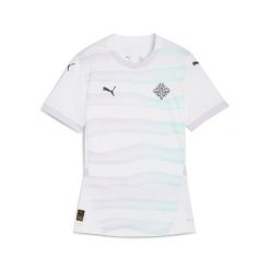 Damska koszulka wyjazdowa reprezentacji Islandii kobiet 2025 PUMA. Białe bluzki Puma, xs, bez wzorów, sportowe, bez kołnierzyka, bez ramiączek. Za 419.00 zł.