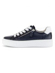 Gabor Skórzane sneakersy w kolorze granatowym rozmiar: 37. Niebieskie trampki Gabor, bez wzorów, ze skóry, bez zapięcia. Za 219.95 zł.