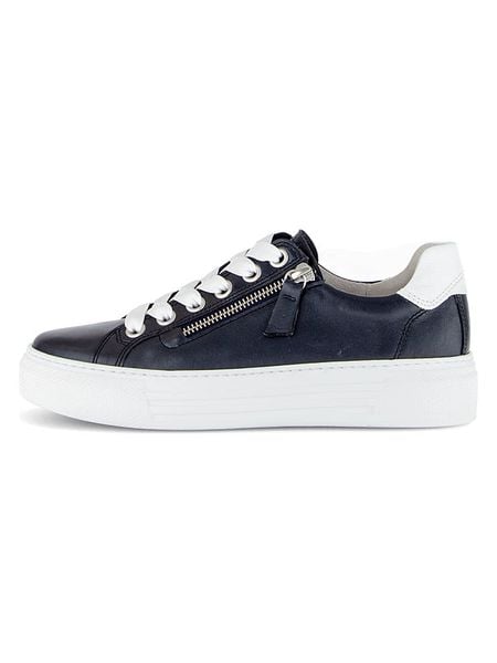 Gabor Skórzane sneakersy w kolorze granatowym rozmiar: 38,5. Niebieskie trampki Gabor, bez wzorów, ze skóry, bez zapięcia. Za 219.95 zł.