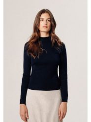 Rodier Sweter w kolorze granatowo-beżowym rozmiar: XL. Brązowe swetry Rodier, xl, bez wzorów, z wełny, bez ramiączek. Za 208.99 zł.