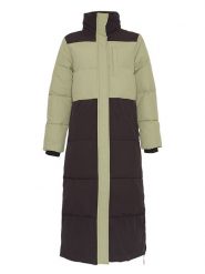 MOSS COPENHAGEN Płaszcz pikowany w kolorze oliwkowo-czarnym rozmiar: L/XL. Czarne płaszcze Moss Copenhagen, l, bez wzorów, bez kaptura. Za 483.45 zł.