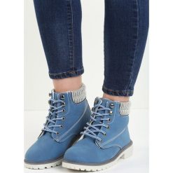 Granatowe Traperki Riverdale. Trapery i śniegowce Born2be, z materiału. Za 69.99 zł.
