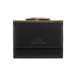 Skórzany portfel w kolorze czarnym - (S)12 x (W)9,5 cm. Czarne portfele Kazar, Wittchen, bez wzorów, z materiału. W wyprzedaży za 139.95 zł.