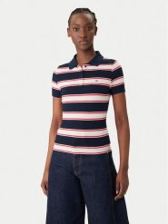Tommy Jeans Polo DW0DW22327 Granatowy Slim Fit. Niebieskie koszulki polo Tommy Jeans, xl, bez wzorów, z bawełny, bez kołnierzyka, bez ramiączek. Za 269.99 zł.