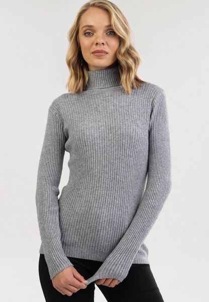 Szary Golf Oranya. Szare golfy Born2be, l, bez wzorów, z dzianiny, bez ramiączek. Za 49.99 zł.