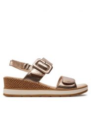 Caprice Sandały 9-28753-42 Brązowy. Brązowe sandały Caprice, bez wzorów, z nubiku, bez obcasa, na koturnie, bez zapięcia. Za 228.99 zł.