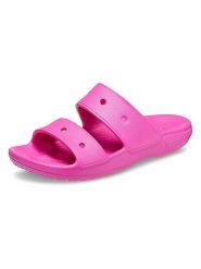 Crocs Klapki "Classic" w kolorze różowym rozmiar: 41/42. Różowe klapki Crocs, bez wzorów, z otwartym noskiem, bez obcasa. Za 92.42 zł.