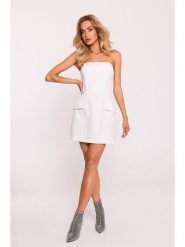 Made of emotion Sukienka w kolorze białym rozmiar: M. Białe sukienki Made Of Emotion, m, bez wzorów, bez kołnierzyka, bez ramiączek, mini. Za 147.99 zł.