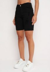 Czarne Szorty Jeansowe z Wysokim Stanem z Efektem Push-Up Namsene. Czarne szorty Born2be, bez wzorów, z jeansu, klasyczne, z podwyższonym stanem. Za 39.99 zł.