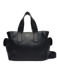 Calvin Klein Torebka Webbing Strap Small Tote LV04F3290G Czarny. Czarne torebki klasyczne Calvin Klein, bez wzorów, ze skóry, bez dodatków. Za 559.99 zł.