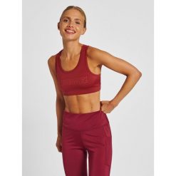 Damski biustonosz sportowy Hummel Te Tola. Czerwone bielizna sportowa Hummel, m, bez wzorów, z dzianiny. Za 154.00 zł.