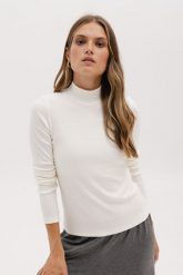 BLUZKA AMY ECRU M - Flawless. Bluzki Flawless, m, bez wzorów, z bawełny, biznesowe, bez kołnierzyka, bez ramiączek. Za 219.00 zł.