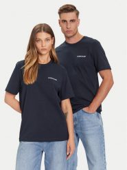 Guess Jeans T-Shirt M5BI78 K8FQ4 Granatowy Regular Fit. Niebieskie t-shirty Guess Jeans, m, z aplikacjami, z bawełny, bez kołnierzyka, bez ramiączek. Za 109.99 zł.