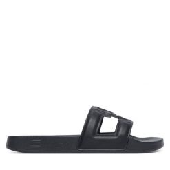 Klapki Tommy Hilfiger. Czarne klapki TOMMY HILFIGER, bez wzorów, bez obcasa. Za 189.99 zł.