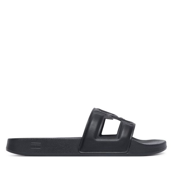 Klapki Tommy Hilfiger. Czarne klapki TOMMY HILFIGER, bez wzorów, bez obcasa. Za 189.99 zł.