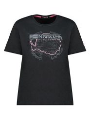 Geographical Norway Koszulka w kolorze czarnym rozmiar: L. Czarne bluzki Geographical Norway, l, bez wzorów, z bawełny, bez kołnierzyka, bez ramiączek. Za 77.95 zł.