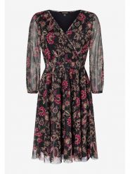 More & More Sukienka w kolorze czarno-różowym rozmiar: 46. Czarne sukienki More & More, bez wzorów, bez kołnierzyka, bez ramiączek, midi, kopertowe. Za 100.99 zł.