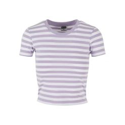 T-shirt Damski W Paski Krótka. Białe t-shirty Urban Classics, xl, bez wzorów, bez kołnierzyka, bez ramiączek. Za 55.99 zł.