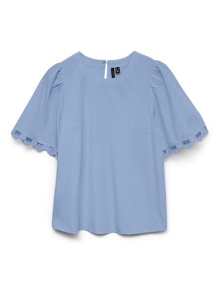 Vero Moda Bluzka w kolorze niebieskim rozmiar: XL. Niebieskie bluzki Vero Moda, xl, bez wzorów, z bawełny, bez kołnierzyka, bez ramiączek. Za 104.95 zł.