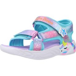 Sandały SKECHERS UNICORN Fioletowy. Fioletowe sandały Skechers, bez wzorów, z materiału, bez obcasa, bez zapięcia. Za 238.99 zł.