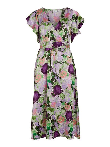 Vila Sukienka w kolorze fioletowym rozmiar: 38. Różowe sukienki Vila, na co dzień, bez wzorów, bez kołnierzyka, bez ramiączek, midi, proste. Za 83.03 zł.