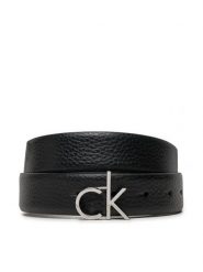 Calvin Klein Pasek Damski Ck Logo Buckle Belt 3.0_Pbl K60K613073 Czarny. Czarne paski Calvin Klein, bez wzorów, ze skóry. Za 159.99 zł.