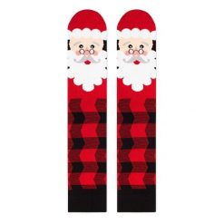 Świąteczne bambusowe skarpety Comfort Feet 3/4 do kolan Święty Mikołaj. Brązowe skarpety OEM, bez wzorów, z elastanu. Za 62.34 zł.