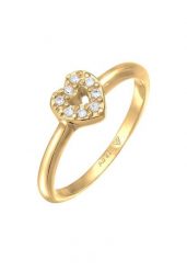 Elli Damski pierścionek serce romantyczne błyszczące z cyrkoniami ze srebra próby 925 Sterling Silver Pierścionki 1 ct. Szare pierścionki Elli, z cyrkonią, srebrne. Za 158.99 zł.