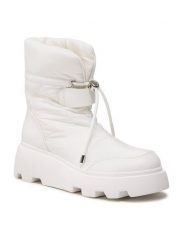 DeeZee Botki H2001-01 Biały. Białe botki DeeZee, bez wzorów, z materiału, bez obcasa, na płaskiej podeszwie, bez zapięcia. Za 175.99 zł.