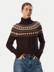 Barbour Golf Darwen LKN1806BR99 Brązowy ciemny Slim Fit. Brązowe golfy Barbour, bez wzorów, z bawełny, bez ramiączek. Za 659.99 zł.