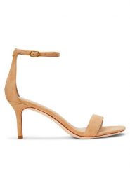 LAUREN RALPH LAUREN Sandały Allie 802959175004 Brązowy. Brązowe sandały Lauren Ralph Lauren, bez wzorów, ze skóry, bez obcasa, na szpilce, bez zapięcia. Za 629.99 zł.