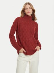 Tommy Hilfiger Golf WW0WW43102 Czerwony Regular Fit. Czerwone golfy TOMMY HILFIGER, l, bez wzorów, z wełny, bez ramiączek. Za 339.99 zł.