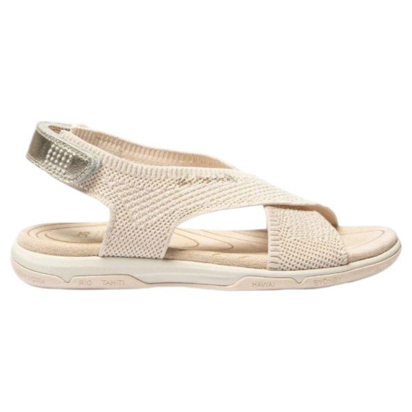 Sandały damskie TBS Jazzfit. Brązowe sandały Tbs, bez wzorów, z materiału, eleganckie, bez obcasa, bez zapięcia. Za 327.50 zł.
