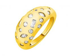 Pierścionek z mosiądzu pozłacany z cyrkoniami. Pierścionki Artelioni, z cyrkonią, pozłacane. Za 179.00 zł.