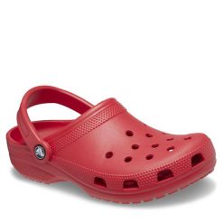 Klapki Crocs. Czerwone klapki Crocs, bez wzorów, bez obcasa. Za 179.99 zł.