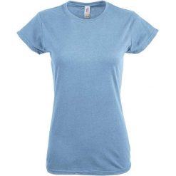 Damska Koszulka Softstyle O Średniej Grubości. Niebieskie bluzki GILDAN, s, bez wzorów, sportowe, bez kołnierzyka, bez ramiączek. Za 33.99 zł.