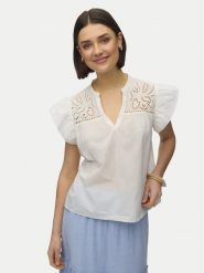 Vero Moda Bluzka Line 10347292 Biały Regular Fit. Białe bluzki Vero Moda, l, bez wzorów, z bawełny, bez kołnierzyka, bez ramiączek. Za 119.99 zł.