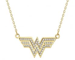 Złoty naszyjnik z cyrkoniami - DC, Wonder Woman, Warner Bros. Discovery. Żółte naszyjniki Apart, z cyrkonią, złote. Za 1,119.00 zł.