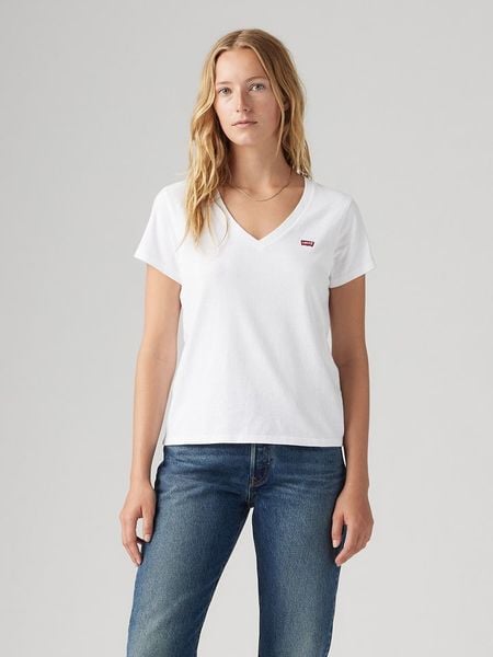 Levi's Koszulka w kolorze białym rozmiar: M. Białe bluzki Levi's®, m, bez wzorów, z bawełny, bez kołnierzyka, bez ramiączek. Za 76.04 zł.