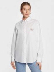 Calvin Klein Jeans Koszula J20J220515 Biały Regular Fit. Białe koszule Calvin Klein Jeans, m, bez wzorów, z bawełny, bez kołnierzyka, bez ramiączek. Za 399.99 zł.