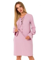 Made of emotion Sukienka w kolorze jasnoróżowym rozmiar: S. Różowe sukienki Made Of Emotion, na co dzień, s, bez wzorów, bez kołnierzyka, bez ramiączek, mini, proste. Za 129.99 zł.