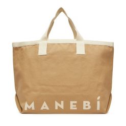 Torebka Manebi. Brązowe shopper Manebi, bez wzorów, bez dodatków. Za 319.99 zł.