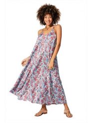 Aller Simplement Sukienka w kolorze niebiesko-czerwonym rozmiar: 34-40. Niebieskie sukienki Aller Simplement, bez wzorów, klasyczne, bez kołnierzyka, bez ramiączek, maxi. Za 56.99 zł.