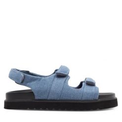 Sandały Jenny Fairy. Niebieskie sandały Jenny Fairy, bez wzorów, bez obcasa, na płaskiej podeszwie, bez zapięcia. Za 129.99 zł.