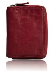 Bellicci Skórzany portfel "Greta" w kolorze czerwonym - 9,5 x 13 x 3 cm rozmiar: onesize. Czerwone portfele Bellicci, bez wzorów, z materiału. Za 110.04 zł.