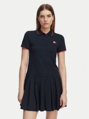 Tommy Jeans Sukienka codzienna Tommy Badge DW0DW22328 Granatowy Relaxed Fit. Niebieskie sukienki Tommy Jeans, na co dzień, s, bez wzorów, z bawełny, bez kołnierzyka, bez ramiączek, proste. Za 409.99 zł.
