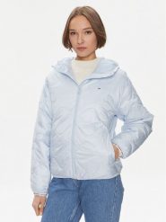 Tommy Jeans Kurtka przejściowa DW0DW17242 Błękitny Regular Fit. Niebieskie kurtki Tommy Jeans, xs, bez wzorów, z jeansu, bez kaptura. Za 449.99 zł.