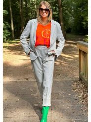 Miss goodlife Spodnie w kolorze jasnoszarym rozmiar: XL. Szare spodnie materiałowe miss goodlife, na co dzień, xl, bez wzorów, z materiału, z podwyższonym stanem. Za 57.20 zł.