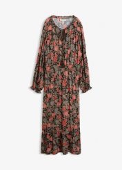 Długa sukienka z czystej wiskozy. Brązowe sukienki bonprix, bez wzorów, z wiskozy, bez kołnierzyka, bez ramiączek, maxi. Za 189.99 zł.