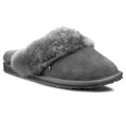 Kapcie EMU Australia. Szare obuwie domowe EMU Australia, bez wzorów, bez zapięcia. Za 349.99 zł.